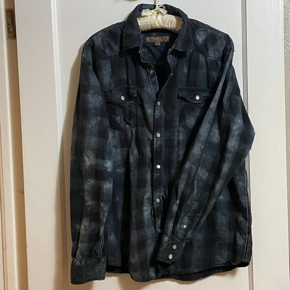 Blue Pronto Uomo Western Pearl Snap Shirt